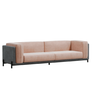 f822 modern two tone velvet sofa | 4 seater contemporary couch