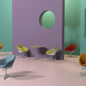 a239 color contrast eggshell swivel chair | height adjustable design (copy)