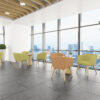 a215 modular accent armchair with interchangeable multiple base options (real scene effect)
