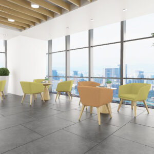 a215 modular accent armchair with interchangeable multiple base options (real scene effect)