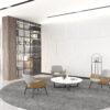 a253 two tone patchwork accent leisure chair with black metal legs (real scene effect)