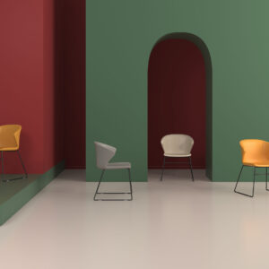a229 irregular backrest dining chair | modern artistic accent chair (real scene effect)