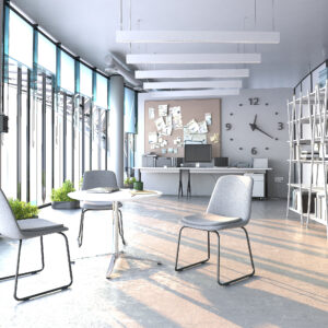 a230 stackable minimalist dining chair | pu & fabric optional (real scene effect)