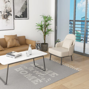 a232 modern luxury linen single leisure chair with armrest (real scene effect)