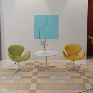 a234 swan shaped swivel leisure chair | height adjustable design (real scene effect)