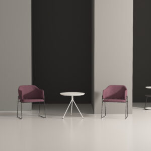y626 split back sled base fabric accent dining armchair | factory wholesale (real scene effect)